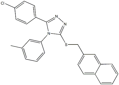 3-(4-chlorophenyl)-4-(3-methylphenyl)-5-[(2-naphthylmethyl)sulfanyl]-4H-1,2,4-triazole Struktur