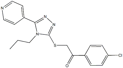 1-(4-chlorophenyl)-2-{[4-propyl-5-(4-pyridinyl)-4H-1,2,4-triazol-3-yl]sulfanyl}ethanone Struktur