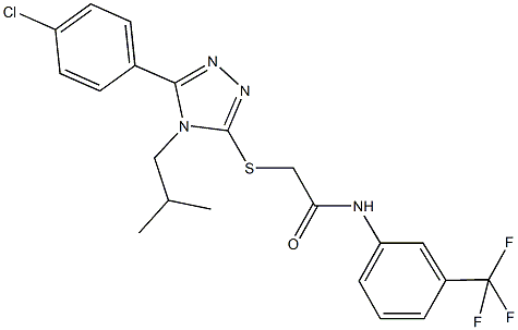 2-{[5-(4-chlorophenyl)-4-isobutyl-4H-1,2,4-triazol-3-yl]sulfanyl}-N-[3-(trifluoromethyl)phenyl]acetamide Struktur