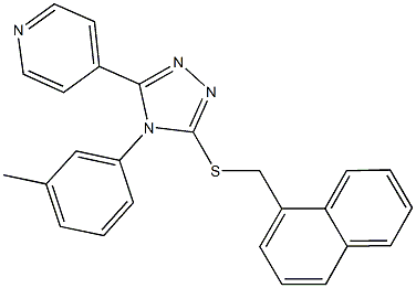 4-(3-methylphenyl)-5-(4-pyridinyl)-4H-1,2,4-triazol-3-yl 1-naphthylmethyl sulfide Struktur