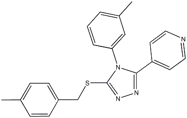 4-methylbenzyl 4-(3-methylphenyl)-5-(4-pyridinyl)-4H-1,2,4-triazol-3-yl sulfide Struktur