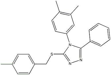 4-(3,4-dimethylphenyl)-3-[(4-methylbenzyl)sulfanyl]-5-phenyl-4H-1,2,4-triazole Struktur