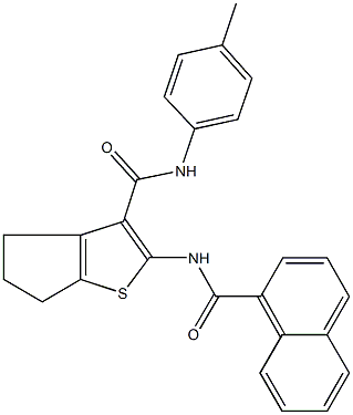 N-(4-methylphenyl)-2-(1-naphthoylamino)-5,6-dihydro-4H-cyclopenta[b]thiophene-3-carboxamide Struktur