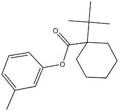 3-methylphenyl 1-tert-butylcyclohexanecarboxylate Struktur