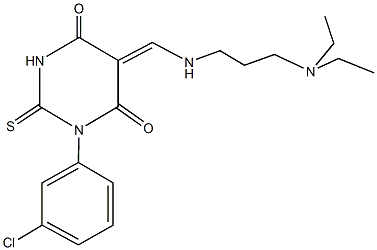 1-(3-chlorophenyl)-5-({[3-(diethylamino)propyl]amino}methylene)-2-thioxodihydro-4,6(1H,5H)-pyrimidinedione Struktur