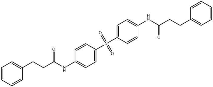 3-phenyl-N-[4-({4-[(3-phenylpropanoyl)amino]phenyl}sulfonyl)phenyl]propanamide Struktur