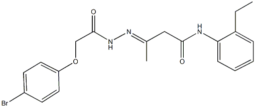 3-{[(4-bromophenoxy)acetyl]hydrazono}-N-(2-ethylphenyl)butanamide Struktur