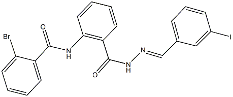 2-bromo-N-(2-{[2-(3-iodobenzylidene)hydrazino]carbonyl}phenyl)benzamide Struktur