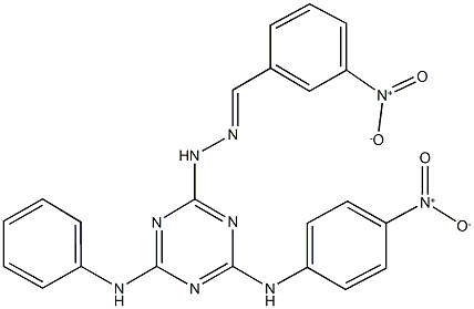 3-nitrobenzaldehyde (4-anilino-6-{4-nitroanilino}-1,3,5-triazin-2-yl)hydrazone Struktur