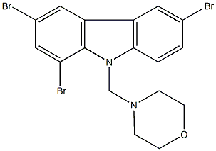 1,3,6-tribromo-9-(4-morpholinylmethyl)-9H-carbazole Struktur