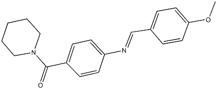 N-(4-methoxybenzylidene)-N-[4-(1-piperidinylcarbonyl)phenyl]amine Struktur