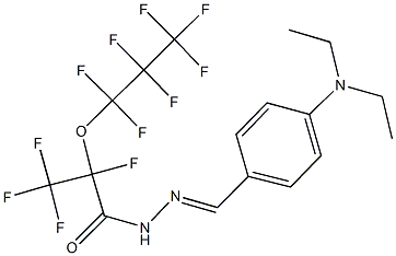 N'-[4-(diethylamino)benzylidene]-2,3,3,3-tetrafluoro-2-(1,1,2,2,3,3,3-heptafluoropropoxy)propanohydrazide Struktur