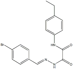 2-[2-(4-bromobenzylidene)hydrazino]-N-(4-ethylphenyl)-2-oxoacetamide Struktur