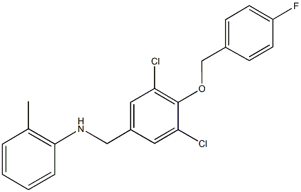 N-{3,5-dichloro-4-[(4-fluorobenzyl)oxy]benzyl}-N-(2-methylphenyl)amine Struktur