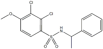 2,3-dichloro-4-methoxy-N-(1-phenylethyl)benzenesulfonamide Struktur