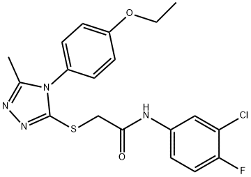 N-(3-chloro-4-fluorophenyl)-2-{[4-(4-ethoxyphenyl)-5-methyl-4H-1,2,4-triazol-3-yl]sulfanyl}acetamide Struktur