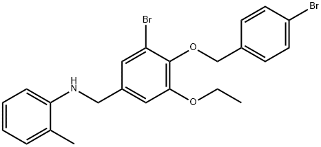 N-{3-bromo-4-[(4-bromobenzyl)oxy]-5-ethoxybenzyl}-N-(2-methylphenyl)amine Struktur