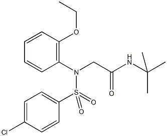 N-(tert-butyl)-2-{[(4-chlorophenyl)sulfonyl]-2-ethoxyanilino}acetamide Struktur