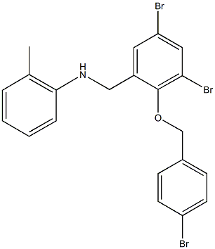 N-{3,5-dibromo-2-[(4-bromobenzyl)oxy]benzyl}-N-(2-methylphenyl)amine Struktur