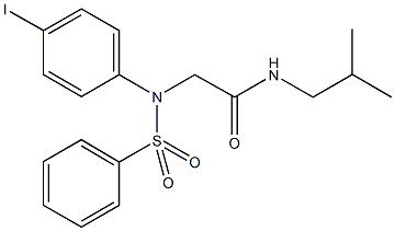 2-[4-iodo(phenylsulfonyl)anilino]-N-isobutylacetamide Struktur