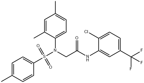 N-[2-chloro-5-(trifluoromethyl)phenyl]-2-{2,4-dimethyl[(4-methylphenyl)sulfonyl]anilino}acetamide Struktur