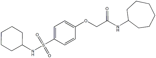 N-cycloheptyl-2-{4-[(cyclohexylamino)sulfonyl]phenoxy}acetamide Struktur