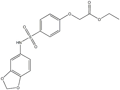 ethyl {4-[(1,3-benzodioxol-5-ylamino)sulfonyl]phenoxy}acetate Struktur