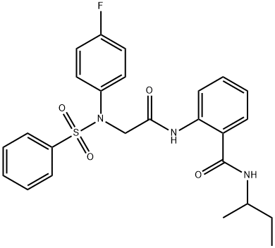 N-(sec-butyl)-2-({[4-fluoro(phenylsulfonyl)anilino]acetyl}amino)benzamide Struktur