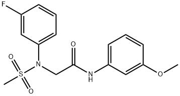 2-[3-fluoro(methylsulfonyl)anilino]-N-(3-methoxyphenyl)acetamide Struktur