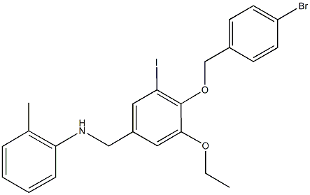 N-{4-[(4-bromobenzyl)oxy]-3-ethoxy-5-iodobenzyl}-N-(2-methylphenyl)amine Struktur