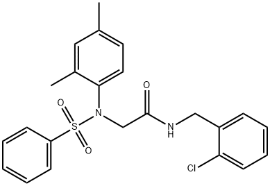 N-(2-chlorobenzyl)-2-[2,4-dimethyl(phenylsulfonyl)anilino]acetamide Struktur