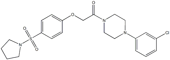 2-[4-(3-chlorophenyl)-1-piperazinyl]-2-oxoethyl 4-(1-pyrrolidinylsulfonyl)phenyl ether Struktur