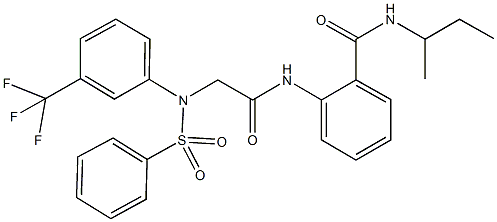 N-(sec-butyl)-2-({[(phenylsulfonyl)-3-(trifluoromethyl)anilino]acetyl}amino)benzamide Struktur