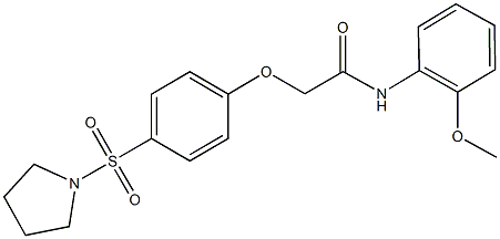 N-(2-methoxyphenyl)-2-[4-(1-pyrrolidinylsulfonyl)phenoxy]acetamide Struktur