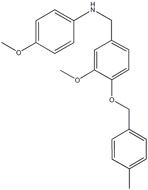 4-methoxy-N-{3-methoxy-4-[(4-methylbenzyl)oxy]benzyl}aniline Struktur