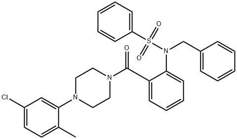 N-benzyl-N-(2-{[4-(5-chloro-2-methylphenyl)-1-piperazinyl]carbonyl}phenyl)benzenesulfonamide Struktur