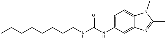 N-(1,2-dimethyl-1H-benzimidazol-5-yl)-N'-octylurea Struktur