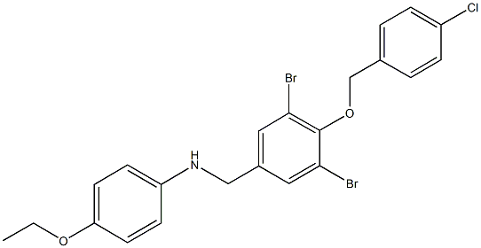 N-{3,5-dibromo-4-[(4-chlorobenzyl)oxy]benzyl}-N-(4-ethoxyphenyl)amine Struktur