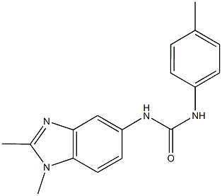 N-(1,2-dimethyl-1H-benzimidazol-5-yl)-N'-(4-methylphenyl)urea Struktur