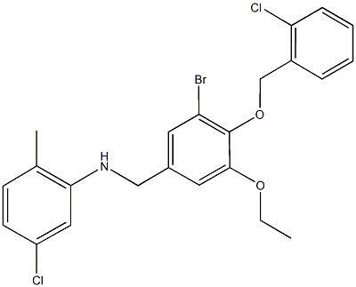 N-{3-bromo-4-[(2-chlorobenzyl)oxy]-5-ethoxybenzyl}-N-(5-chloro-2-methylphenyl)amine Struktur