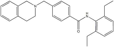 N-(2,6-diethylphenyl)-4-(3,4-dihydro-2(1H)-isoquinolinylmethyl)benzamide Struktur