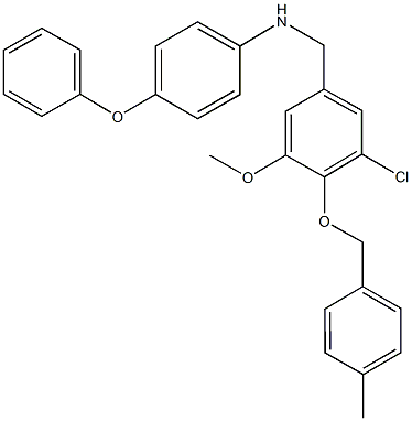 N-{3-chloro-5-methoxy-4-[(4-methylbenzyl)oxy]benzyl}-N-(4-phenoxyphenyl)amine Struktur