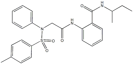 N-(sec-butyl)-2-[({[(4-methylphenyl)sulfonyl]anilino}acetyl)amino]benzamide Struktur