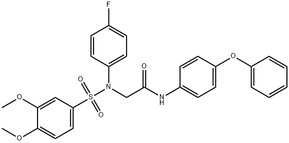 2-{[(3,4-dimethoxyphenyl)sulfonyl]-4-fluoroanilino}-N-(4-phenoxyphenyl)acetamide Struktur