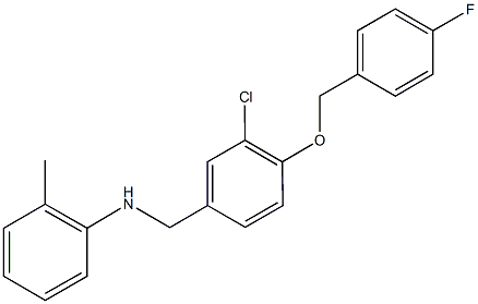 N-{3-chloro-4-[(4-fluorobenzyl)oxy]benzyl}-N-(2-methylphenyl)amine Struktur