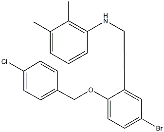 N-{5-bromo-2-[(4-chlorobenzyl)oxy]benzyl}-N-(2,3-dimethylphenyl)amine Struktur