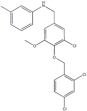 N-{3-chloro-4-[(2,4-dichlorobenzyl)oxy]-5-methoxybenzyl}-N-(3-methylphenyl)amine Struktur