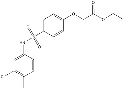 ethyl {4-[(3-chloro-4-methylanilino)sulfonyl]phenoxy}acetate Struktur