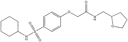 2-{4-[(cyclohexylamino)sulfonyl]phenoxy}-N-(tetrahydro-2-furanylmethyl)acetamide Struktur