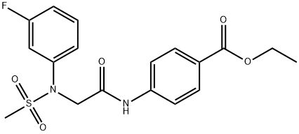 ethyl 4-({[3-fluoro(methylsulfonyl)anilino]acetyl}amino)benzoate Struktur